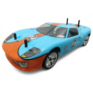 AUTOMODELO ELÉTRICO SPORTRA ON-ROAD 1/10 4WD RÁDIO 2.4 GHZ BOLHA FORD GT 40 COMPLETO COM BATERIA E CARREGADOR DHK 8139F